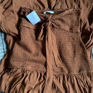 American Eagle Outfitters Sunchaser Smocked Midi Dress